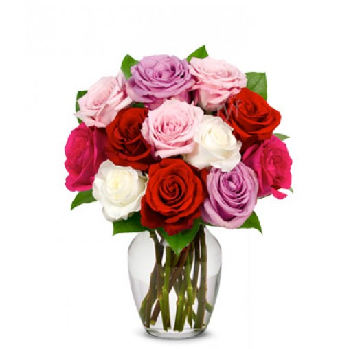 12 Assorted Sweetheart Roses